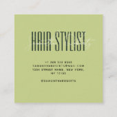 Kapsalon moderne typografie script groen vierkante visitekaartje (Achterkant)