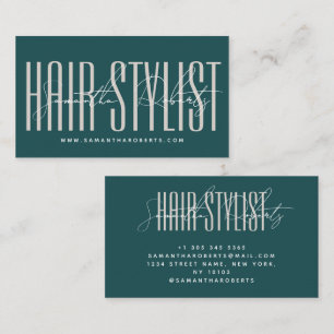 Kapsalon moderne typografie script groen visitekaartje