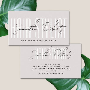 Kapsalon moderne typografie script parelroze visitekaartje