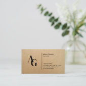 Kapsalon Monogram Kraft Visitekaartje (Staand voorkant)