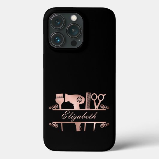 Kapsalon Monogram Rose Goud Kapper Case-Mate iPhone Case (Achterkant)