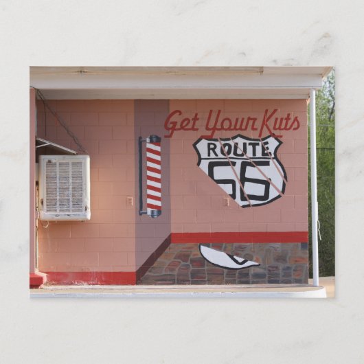 Kapsalon muurschildering op Route 66, New Mexico Briefkaart (Voorkant)