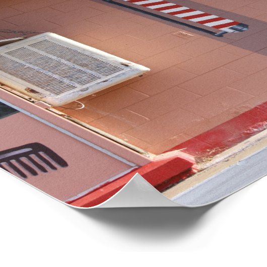 Kapsalon muurschildering op Route 66, New Mexico Poster (Hoek)