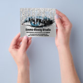 Kapsalon Nagels Wimpers Zilver Grijs Glitter Drupp Flyer (Hand)