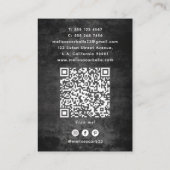 Kapsalon Neon Glow & Black Grunge QR-code Visitekaartje (Achterkant)