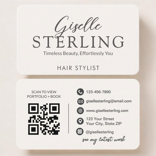 Kapsalon Neutrale QR-code Visitekaartje