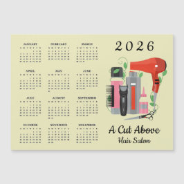 Kapsalon ontwerp 2026 kalender magneetkaart