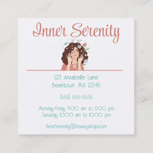  kapsalon personaliseren vierkante visitekaartje (Achterkant)