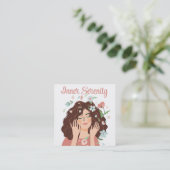  kapsalon personaliseren vierkante visitekaartje (Staand voorkant)