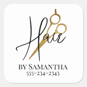 Kapsalon Persoonlijke Kapsalon Vierkante Sticker