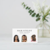 Kapsalon Portfolio QR Code Wit Visitekaartje (Staand voorkant)