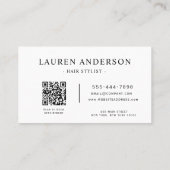 Kapsalon Portfolio QR Code Wit Visitekaartje (Achterkant)