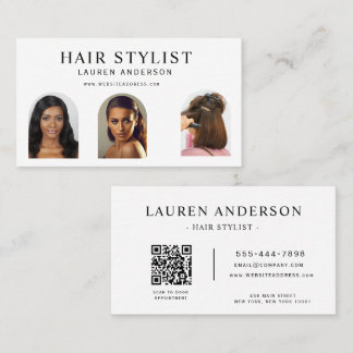 Kapsalon Portfolio QR Code Wit Visitekaartje