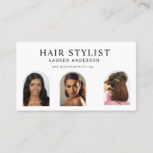 Kapsalon Portfolio QR Code Wit Visitekaartje (Voorkant)