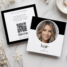 Kapsalon QR-code foto zwart-wit vierkant