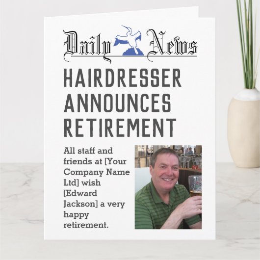 Kapsalon Retirement Kaart om te personaliseren (Voorkant)