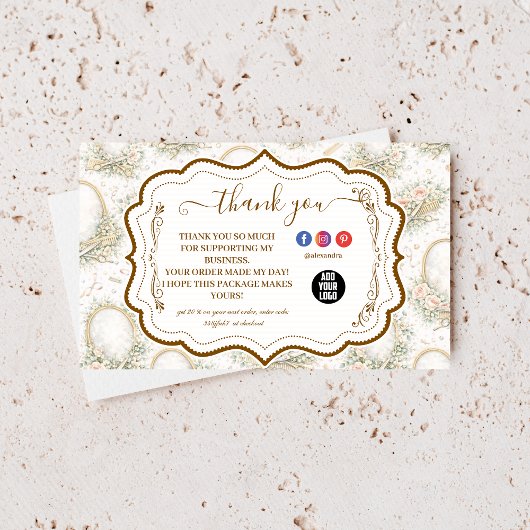 Kapsalon Romantische Bloemensalon Bedankkaart