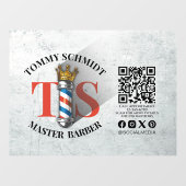 Kapsalon Royal Crown Barber Pole Kapsalon QR Raamsticker (Vel)