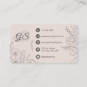 Kapsalon Roze Bloemendesign Visitekaartje (Achterkant)