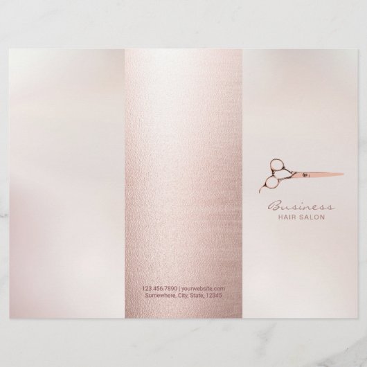 Kapsalon Roze Goud Drievoud Brochure (Voorkant)