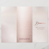 Kapsalon Roze Goud Drievoudige Brochure (Voorkant)
