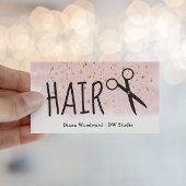 Kapsalon Roze Goud QR Code Visitekaartje