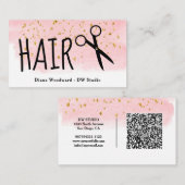 Kapsalon Roze Goud Visitekaartje (Voorkant / Achterkant)