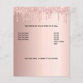 Kapsalon roze gouden glitter prijs QR-code  Flyer (Achterkant)