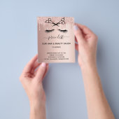 Kapsalon roze gouden glitter prijslijst flyer (Hand)