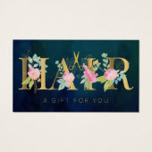  kapsalon roze marine cadeaubon visitekaartje (Voorkant)