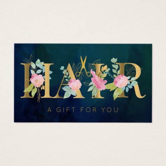  kapsalon roze marine cadeaubon visitekaartje (Voorkant)
