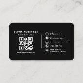 Kapsalon Roze QR-code Visitekaartje (Achterkant)
