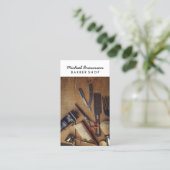 Kapsalon Rustic Hout hipster Visitekaartje (Staand voorkant)