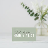 Kapsalon Sage Green QR-code Visitekaartje (Staand voorkant)