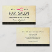 Kapsalon-schaar Houten Afwerking Visitekaartje (Voorkant / Achterkant)