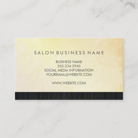 Kapsalon-schaar Houten Afwerking Visitekaartje (Achterkant)