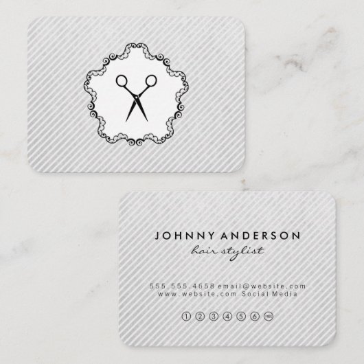 Kapsalon Schaar Icoon Loyaliteit Klantenkaartje (Voorkant / Achterkant)