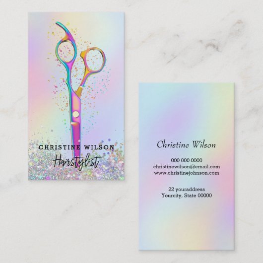 Kapsalon schaar ontwerp visitekaartje (Voorkant / Achterkant)
