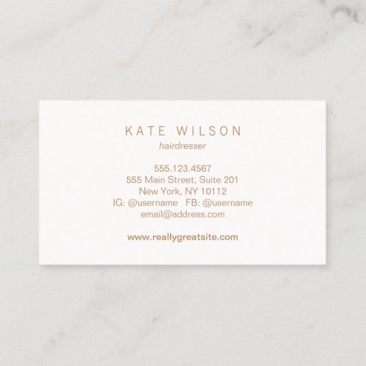 Kapsalon schaar visitekaartje (Achterkant)