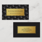 Kapsalon Scharen Gouden Frame Zwarte Geometrische  Visitekaartje (Voorkant / Achterkant)