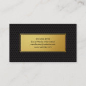 Kapsalon Scharen Gouden Frame Zwarte Geometrische  Visitekaartje (Achterkant)