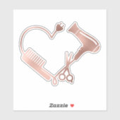 Kapsalon scharen kapper sticker (Vel)