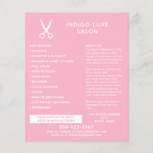 Kapsalon Scharen Moderne Roze Marketing Flyer