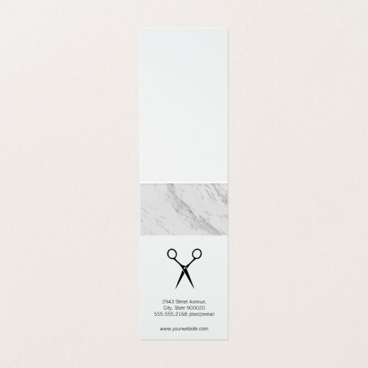 Kapsalon Scharen Monogram Marmeren Trim Cheetah Visitekaartje (Binnenkant ongevouwen)