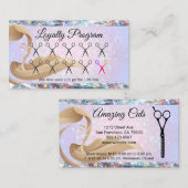 Kapsalon | Scharen Ponskaart | Glitter Bokeh Klantenkaartje (Voorkant / Achterkant)