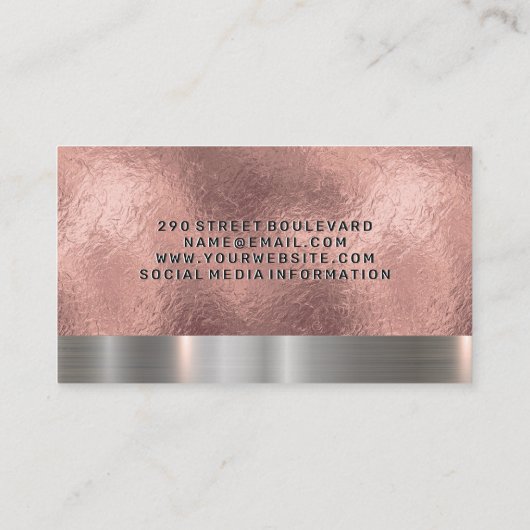 Kapsalon Scharen Rose Goud Folie Metallic Trim Visitekaartje (Achterkant)