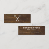 Kapsalon Scharen Rustiek Hout Mini Visitekaartje (Voorkant / Achterkant)