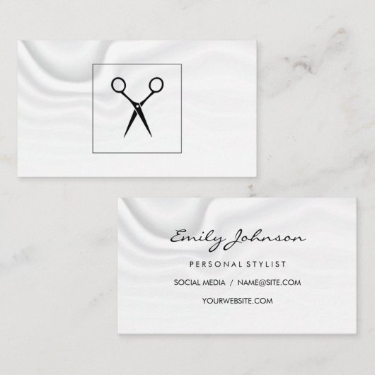 Kapsalon Scharen | Zijden Draperie Achtergrond Visitekaartje (Voorkant / Achterkant)