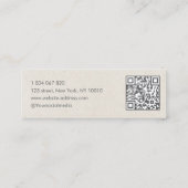 Kapsalon Scheermes Beige Rustiek Kraft QR Code Mini Visitekaartje (Achterkant)