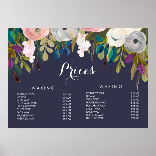 Kapsalon Schoonheidssalon Kapster Menu Prijs Poste Poster (Voorkant)